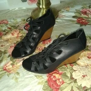 Black lace up booties